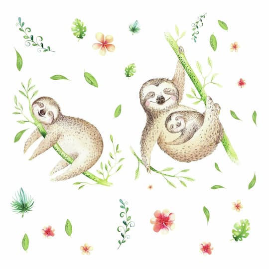 RoomMates Lazy Sloth Peel & Stick Giant Wall Decals
